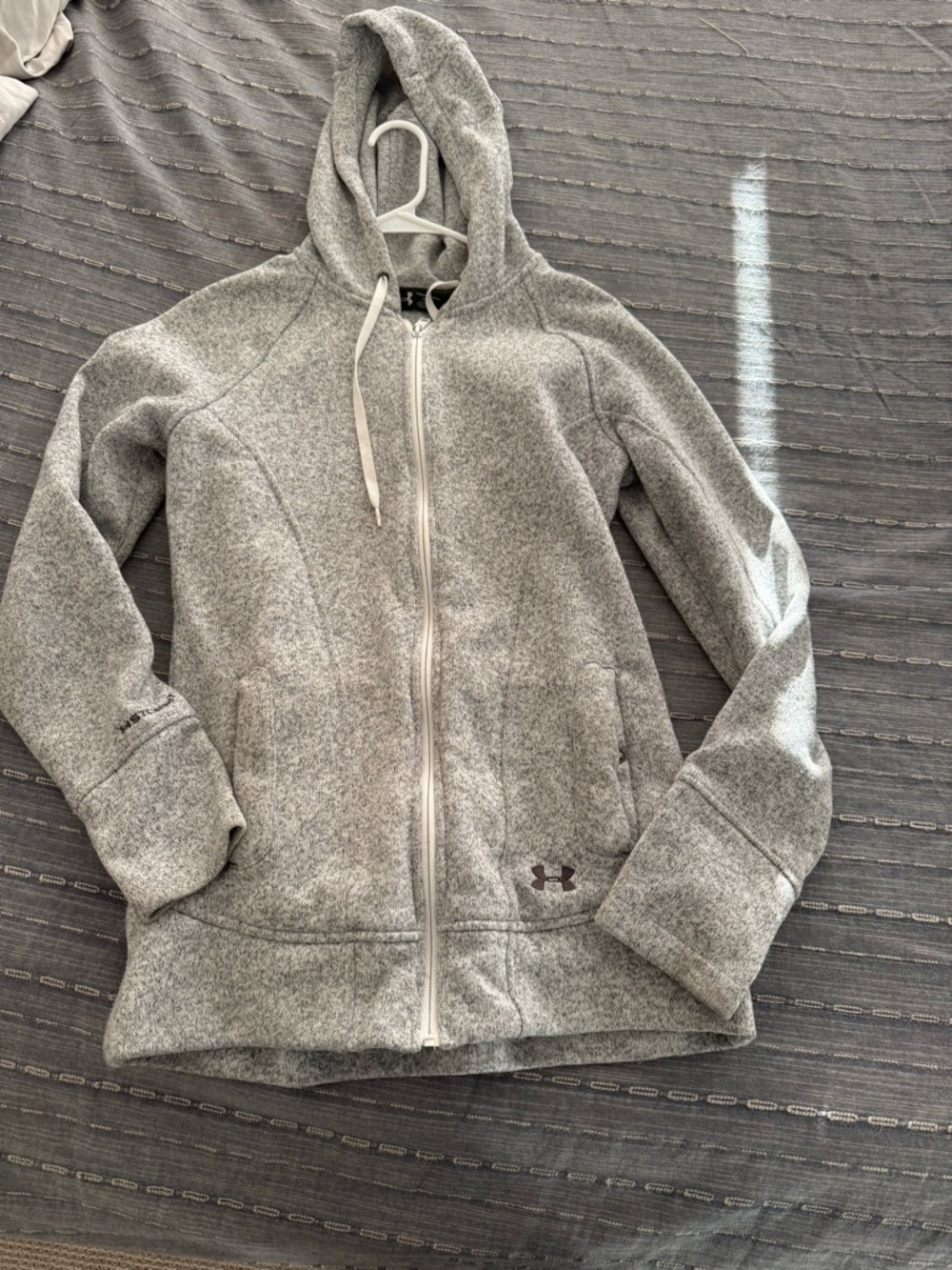 Under Armour Light Gray Zip-Up Hooded Jacket